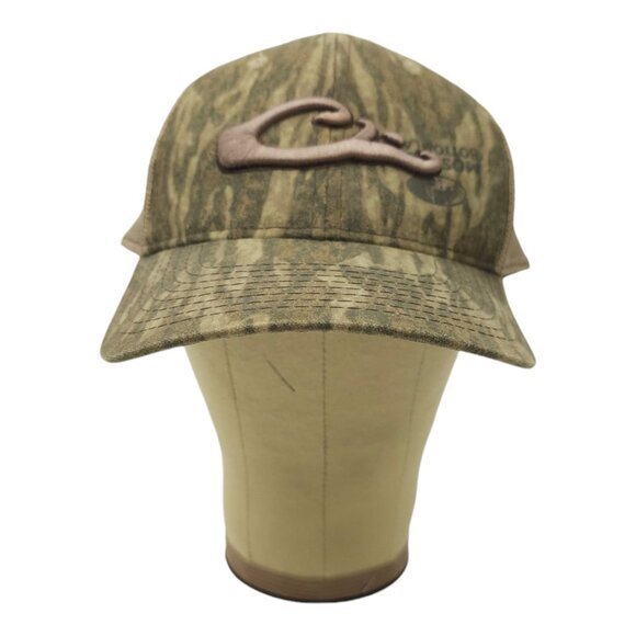 Drake Camo Mossy Oak Bottomland Strapback Cap 3D Embroidered Trucker Hunter Hat - Picture 10 of 14